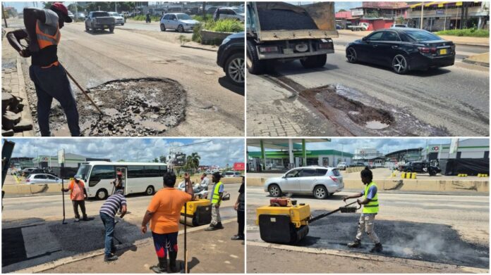  码头前大公路坑洞终获修复，交通拥堵有望缓解
