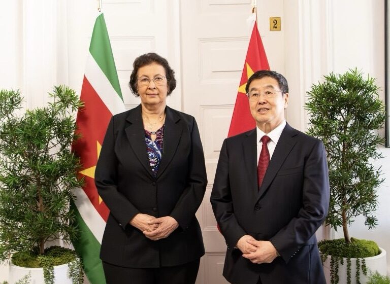  中国全国政协代表团拜会苏里南总统